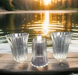 3 Homco Home Interiors Royal Jewelite Kristall Zapfen Votivkerzenhalter 5" Höhe - Bild 1 von 3