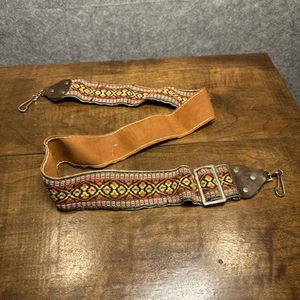 Vtg 70s Wide Woven Retro Hippie SLR DSLR Camera Neck Strap RARE !!! Flower Print - Picture 1 of 23