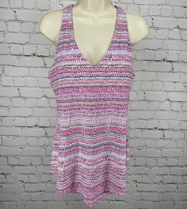 Island Escape Multicolor Built In Bra Padded Underwire Swimsuit Tank Top Size 12 - Picture 1 of 10