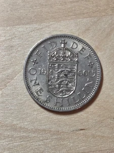 Großbritannien 1-Schilling Münze, 1960, englisches Schild. KM# 904, Kupfer-Nickel. - Bild 1 von 4