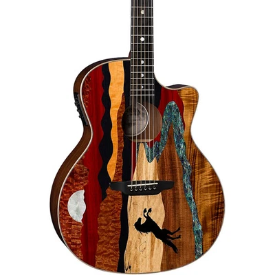 Luna Guitars Vista Stallion Acoustic-Electric Guitar with Case Gloss Natural - Image 1 of 4