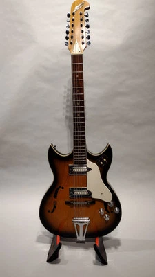 60er Jahre Apollo 12-saitige elektrische Sunburst Gitarre mit Gigbag! Made In Japan! -LL - Bild 1 von 4