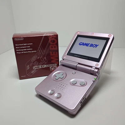 Nintendo Game Boy Advance SP - Pearl Pink AGS-101 V2 IPS Backlit Mod Coral Pink - Image 1 of 4