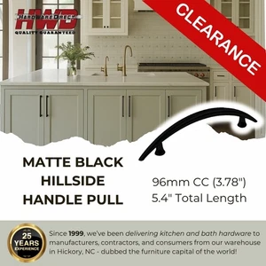 Black Cabinet Pull Handle *Hillside* Kitchen Bath Modern Arch Knob Clearance - Picture 1 of 6