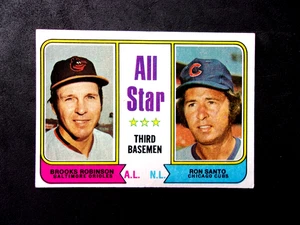 1974 Topps #334 All Star Brooks Robinson--ron santo... sin pliegues... 2 miembros del Salón de la Fama - Imagen 1 de 2