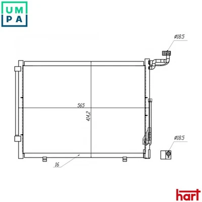 CONDENSER AIR CONDITIONING 645 307 FOR FORD FIESTA/VII/Van ECOSPORT SFJE 1.0L - Image 1 of 4