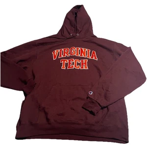 Felpa con cappuccio Virginia Tech Hokies uomo XL maglione punto bordeaux - Foto 1 di 8