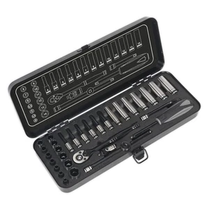 Sealey Enchufe Set 32pc 0.6cmSq Drive 6pt Walldrive® Métrico Black Series - Imagen 1 de 7