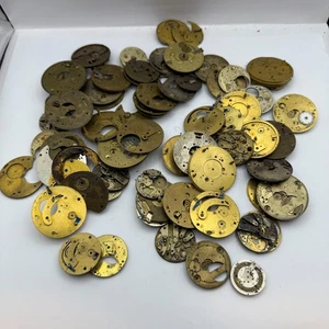 Large Bundle Of Antique Partial Pocket Watch Movements Joblot PARTS REPAIR SPARE - Picture 1 of 11