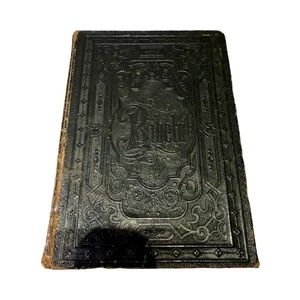 Rare Antique 1893 Swedish Bibeln Bible Old New Testament Leather Hardcover Book - Bild 1 von 8