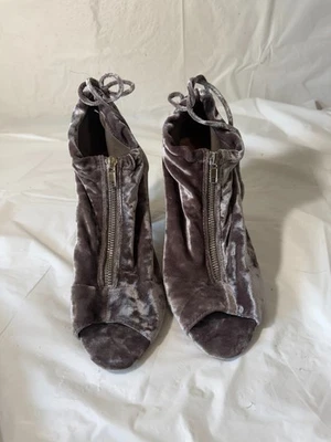 Botines de terciopelo Report Sakai gris tobillo punta abierta talla 8 W Foto 1 de 4