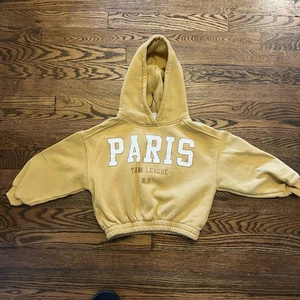 Zara | Kids Hoodie | Mustard Yellow | Paris Team Sweatshirt | 7 - Picture 1 of 4