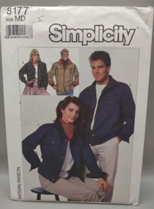 Simplicity 8177 Adult (2 Styles) Unlined Denim Jean Jacket Pattern Medium Uncut - Picture 1 of 12