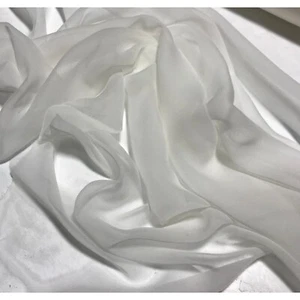 Natural Off White - Silk Chiffon Fabric - Picture 1 of 2