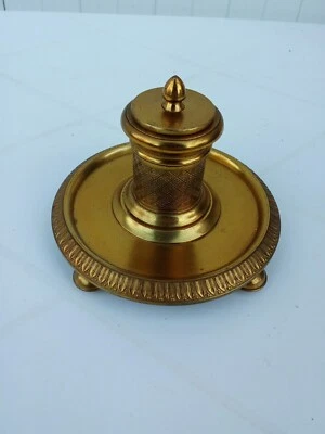 Encrier Style Empire En Bronze Doré Époque Napoléon III XIXe - Photo 1/4