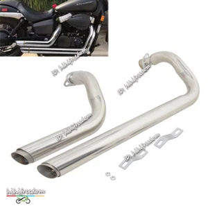 Tubo silenciador sistema escape completo plateado para Honda Shadow ACE 750 VT750 1997-2003 - Imagen 1 de 8