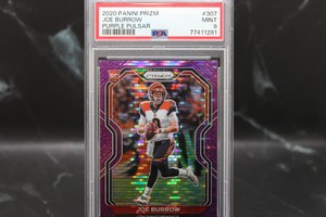 2020 PANINI PRIZM PURPLE PULSAR JOE BURROW ROOKIE RC #307 PSA 9