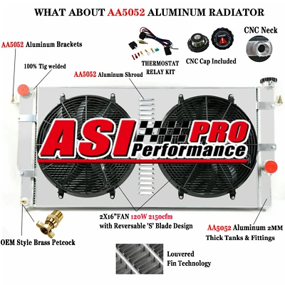 3 Row Radiator+Shroud Fans For 94-02 95 Dodge Ram 2500 3500 5.9L Diesel Cummins, Foto 1 de 4