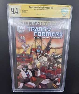 Peter Cullen SIGNED CBCS 9.4 Transformers Robots In Disguise # 33 Variant IDW  - Image 1 of 4