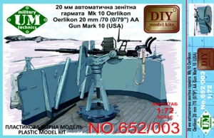 Oerlikon 20mm/70 (0,79") AA gun mark 10 (USA) scale 1/72 Unimodel UMT652/003 - Picture 1 of 11