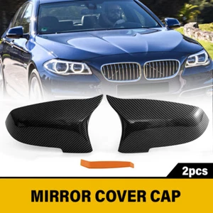 Carbon Fiber Car Mirror Cover Cap Replace Style For BMW 2014~18 F10 F11 5Series - Picture 1 of 12