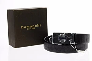 Domanchi Belt Size F ( Size 40 ) - Black Belt with Black inlay Silver Buckle - Picture 1 of 1