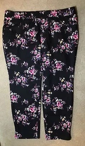 The Pioneer Woman Pull-On Millennium Pants Stretch Black Floral sz XXXL (22) NEW - Picture 1 of 5