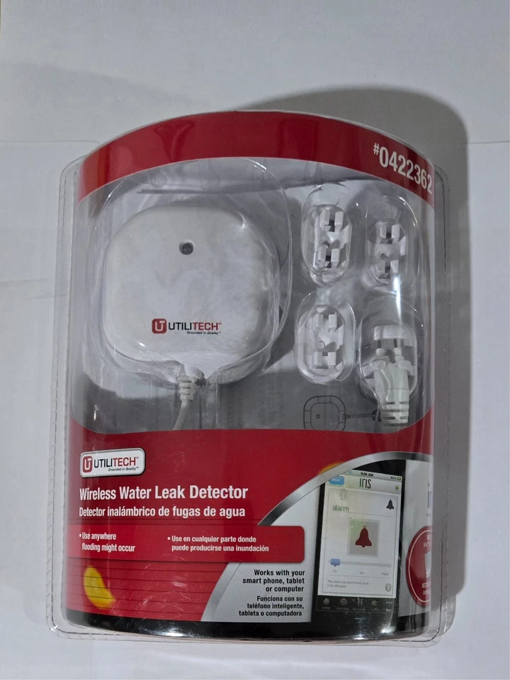 NEW SEALED Utilitech Wireless Water Leak Detector Flood Sensor Kit 0422362 ZWave - Image 1 of 2