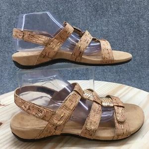 Vionic Sandals Womens 11 W Amber Strappy Beige Leather Open Toe Casual TVW1275 - Picture 1 of 15