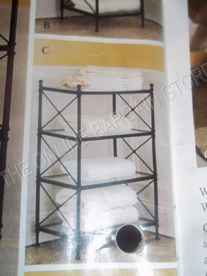 Puerta Frontal Bronce Rectangular Baño Estante Etagere Metal Armario Soporte Foto 1 de 4