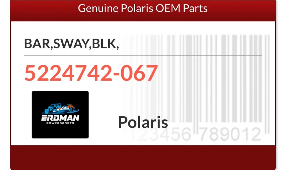Barra estabilizadora Polaris Snowmobile 1997-1999 XCR Ultra Storm XLT NUEVA OEM 5224742-067 Foto 1 de 1