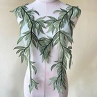 Leaves Plant Embroidery Costume Craft Bridal Dress Motif Lace Applique 1PC/1Pair