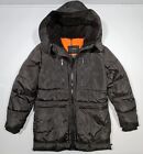 Firetrap Mens Parka Jacket Black Medium Water Repellent Hooded Coat