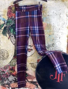 Cuddl Duds Burgundy Plaid Fleecewear Stretch Fleece Leggings XS New Loungewear - Picture 1 of 6