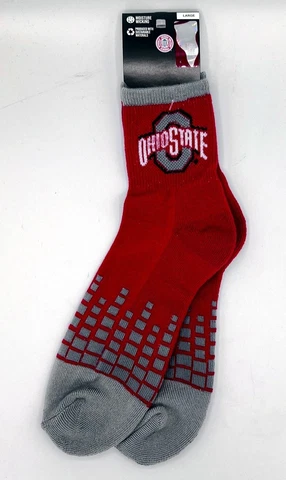 OHIO STATE BUCKEYES MENS RED & GRAY QUARTER 1/4 SOCKS LARGE (8-13) FREE SHIP Cover