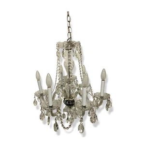 $575 Crystorama Clear Silver Chrome Traditional Crystal 6-Light Chandelier Ø23" - Picture 1 of 7