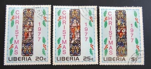 LIBERIA 791-93 CHRISTMAS 1977 CTO MNH OG (1204) - Picture 1 of 2