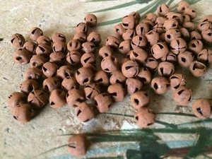 144 Primitive Rusty Tin JINGLE BELLS 6mm 1/4 in 1/4" TINY Christmas Craft Rust * - Picture 1 of 4