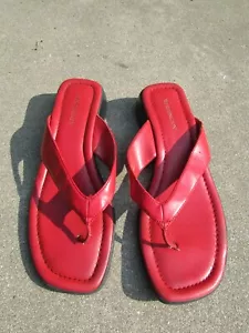 Worthington Red Synthetic Man Made Flip Flop Open Toe Sandals Size 8.5M - Picture 1 of 4