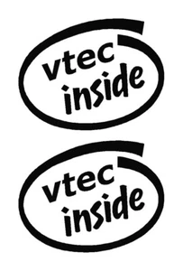 2x Vtec Inside Car Sticker suit jdm mod honda civic type r - Picture 1 of 2