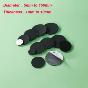 10Pcs Rubber Solid Discs Self Adhesive Round Pad Sealing Cushioning Dia 5-150mm - Picture 1 of 9
