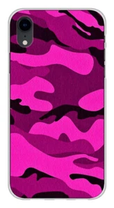 Coque en silicone imprimée compatible Apple iPhone XR Camouflage rose - Photo 1 sur 3