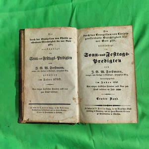Antique German Religious Book  Sonn-und Festtags-Predigten J. G. W. Forstmann - Picture 1 of 9