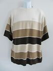 Southpole Men's Off White To Brown Striped Sweater Short Sleeve Size L