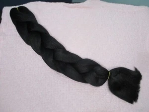 20" schwarz lang WEICH Zopf Flechthaar für Extensions - Bild 1 von 5