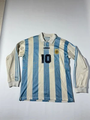 camiseta fútbol SELECCIÓN ARGENTINA home ADIDAS 1994 #10 maradona m/larga t4 Foto 1 de 4
