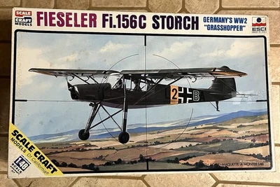 ESCI Fieseler Fi.156C Storch Grasshopper Model Kit 1:48 SC-4019 Opened Complete - Image 1 of 2
