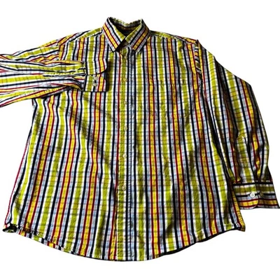 Barry Bricken Men's Long Sleeve Button Up Shirt Multi Color Plaid Size L Cotton - Image 1 of 4