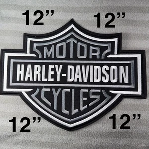 🔥HUGE 12” Harley Davidson Motorcycle Embroidered Iron On Patch Bike HD PREMIUM - Picture 1 of 6