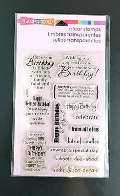 Estampillas transparentes Stampendous!® "Surtido de cumpleaños" © 2012 - NUEVAS Foto 1 de 4